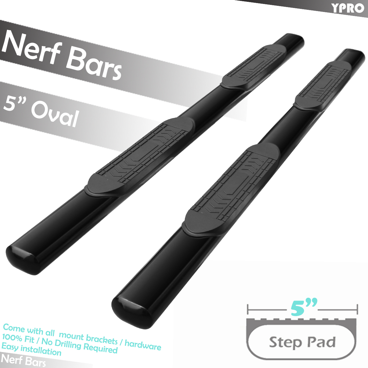 4 Inches Chrome Curved Running Board Side Step Nerf Bar Compatible with Colorado//Canyon Crew Cab 15-19