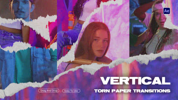 Vertical Paper Transition - VideoHive 58310641