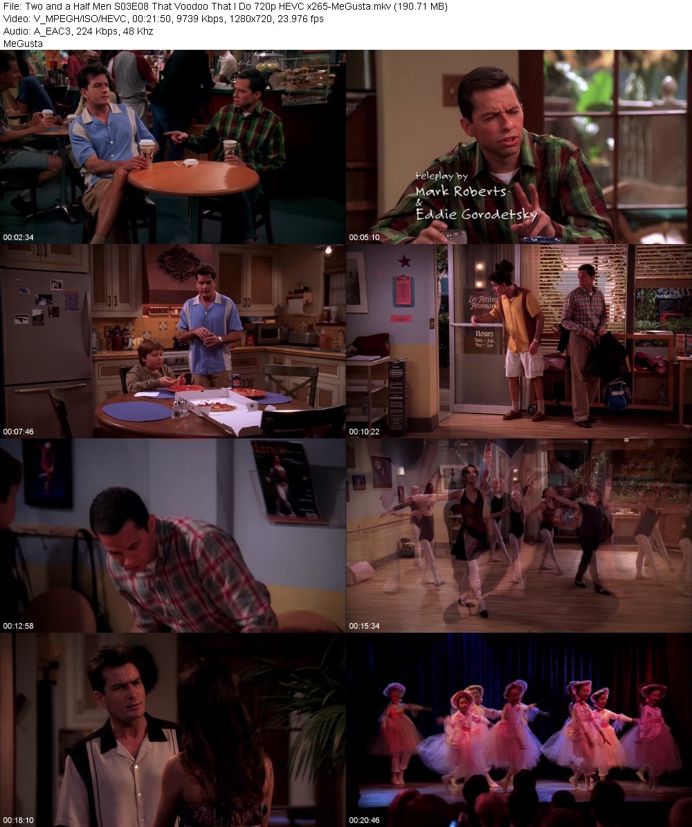 Two and a Half Men S03E08 That Voodoo That I Do 720p HEVC x265-MeGusta