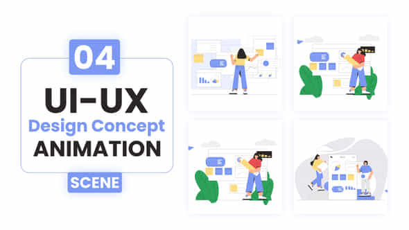 Uiux Design Concept Illustration Animation - VideoHive 53036171