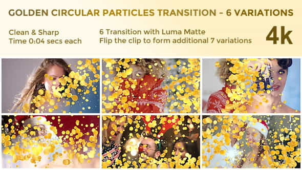 Golden Circular Particles Transition - - VideoHive 20599882