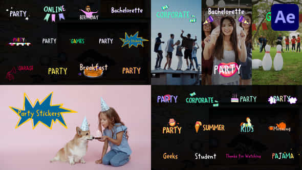 Animated Party Titles - VideoHive 38046279