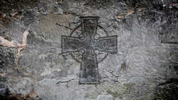 Celtic Cross in a Stone - VideoHive 32315899