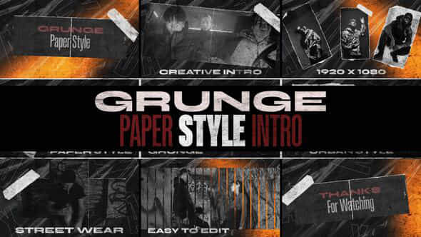 Paper Style Grunge Intro Mogrt - VideoHive 56550317
