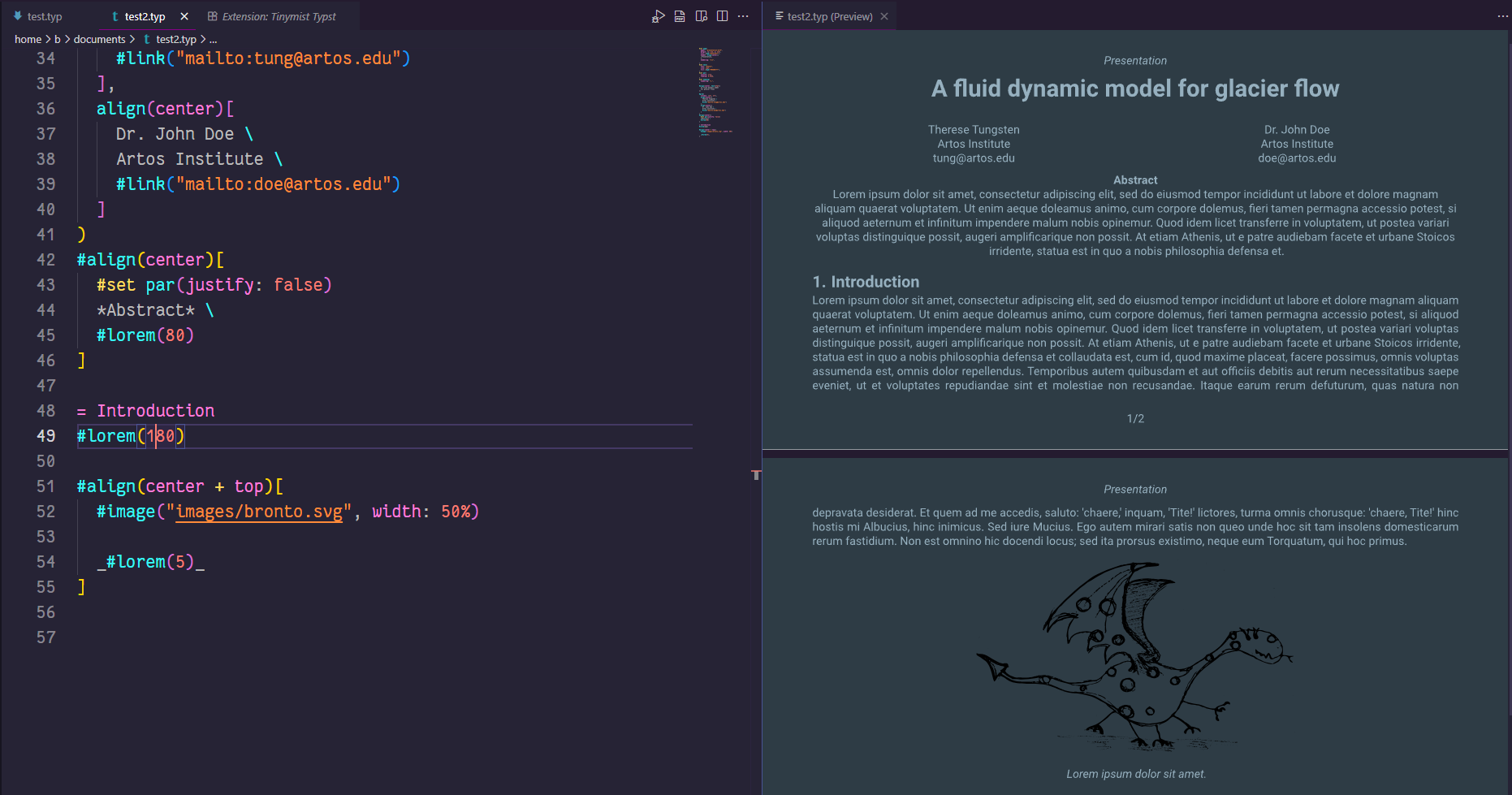 vscode with some typst extension