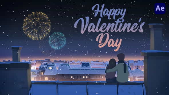 Happy Valentines Day Card Animation - VideoHive 35608209