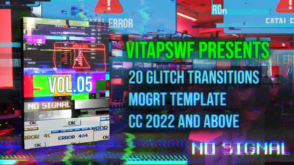 Glitch Transitions Vol 05 Mogrt - VideoHive 48879067