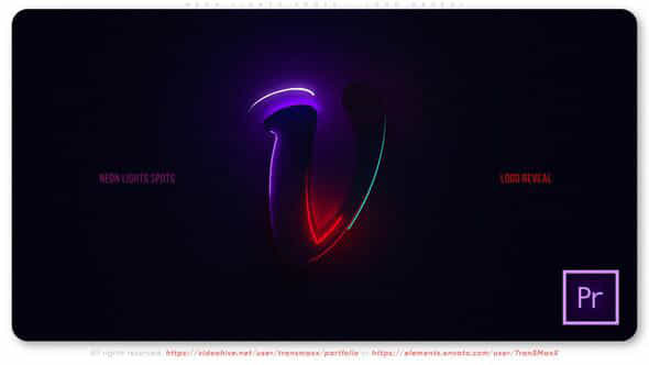 Neon Lights Spots Logo Reveal - VideoHive 52205859