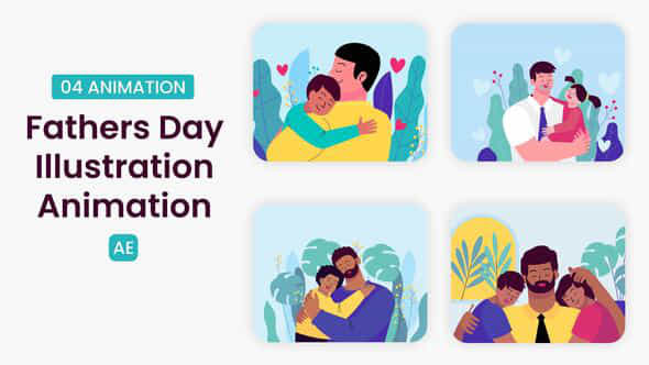 Fathers Day Illustration Scene - VideoHive 57802847