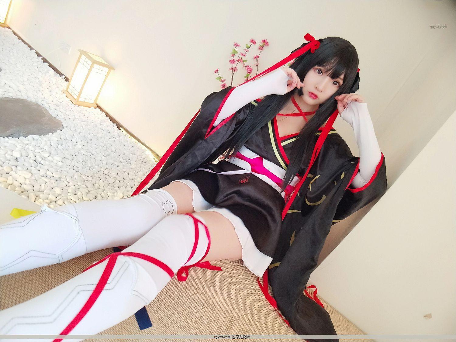 清纯萝莉少女 古川kagura COS夜夜 深色和服加浅色美腿丝袜动人摄影私房(14)