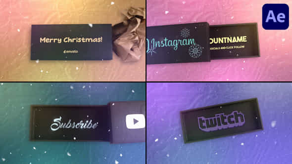 New Year Gift Box Logo For After Effects - VideoHive 56022778