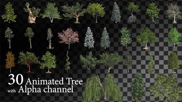 30 HI Poly Animated Tree - VideoHive 15103022