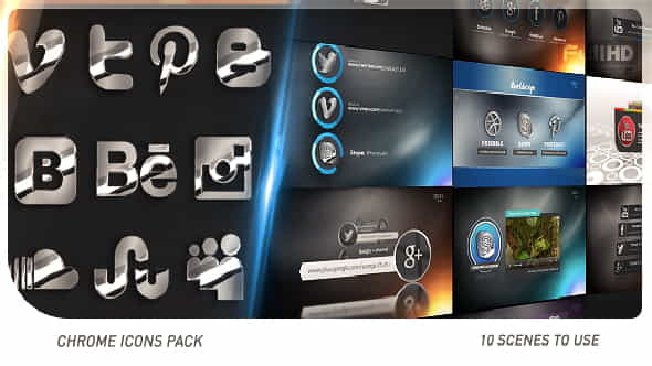 Social Chrome Icons Pack | Corporate - VideoHive 19710721