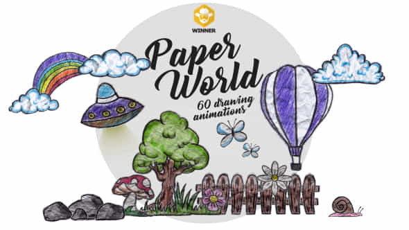 Paper World (Over 60 Drawing - VideoHive 11042907