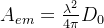 A_{em} = \frac{\lambda^2}{4\pi} D_0