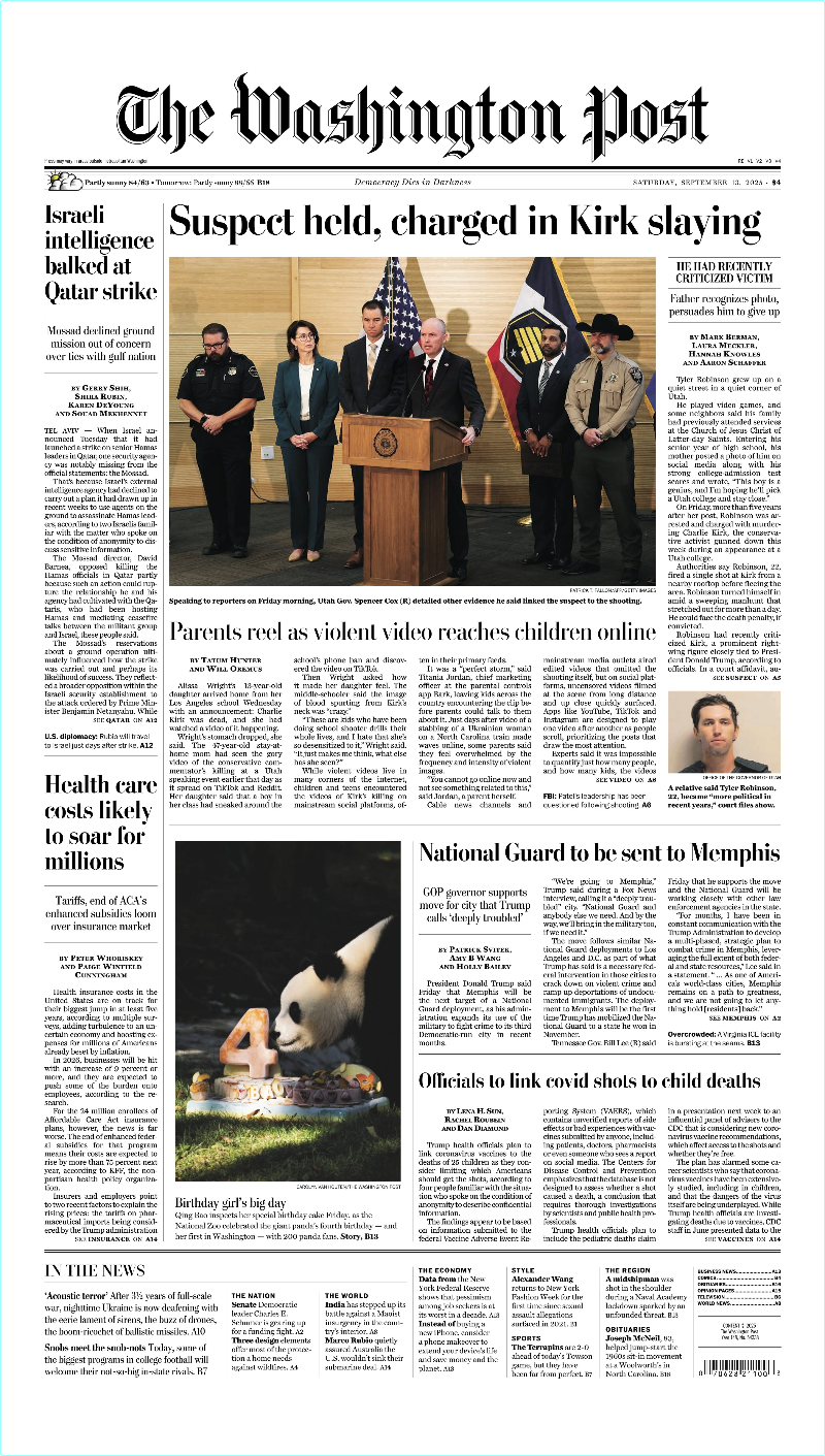 The Washington Post September 13.2025 (Emmanuel Carrère)