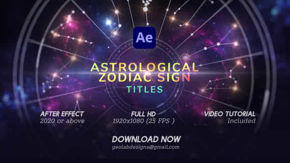 Astrological Zodiac Sign Titles - VideoHive 56123787