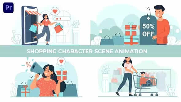Offer Shopping Character - VideoHive 39792368