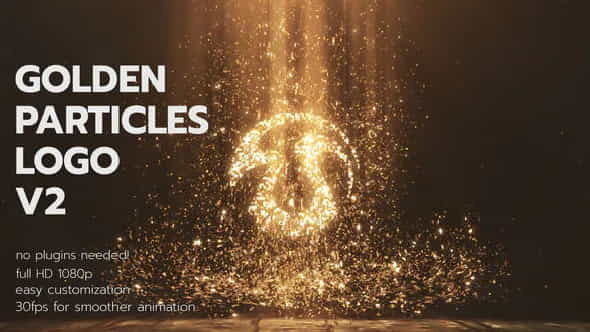 Golden Particles Logo V2 | Abstract - VideoHive 28376443