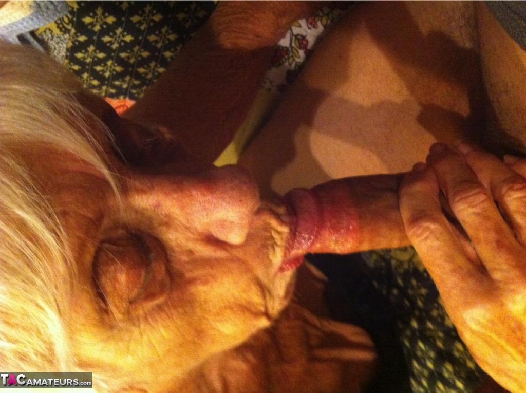 Really old granny shows off her cock sucking skills from a POV perspective(16)