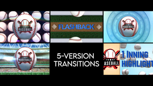 Baseball Transitions 5 Versions - VideoHive 56943125