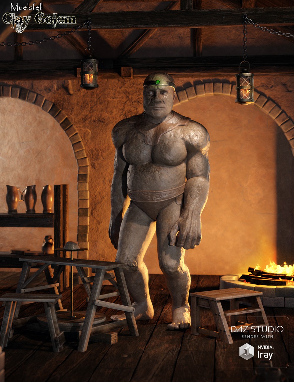 Muelsfell Clay Golem HD for the Genesis 8 Male