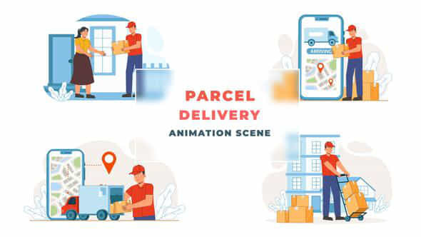 Parcel Delivery Animation - VideoHive 43307330