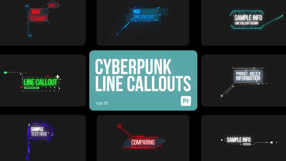 Cyberpunk Line Callouts - VideoHive 44958094