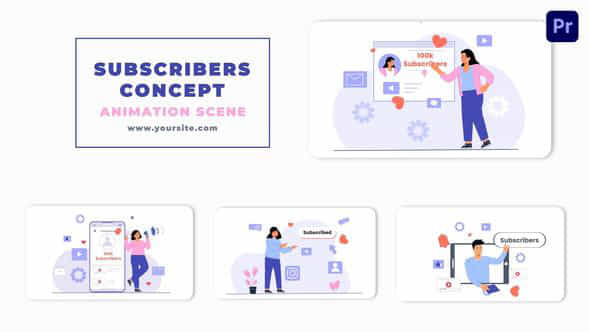 Flat Character Subscribers - VideoHive 46461129