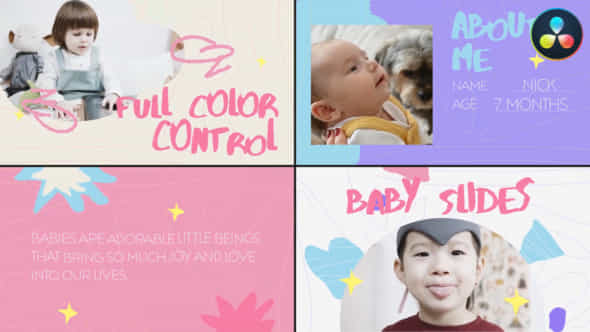 Baby Slides For Davinci Resolve - VideoHive 52258621