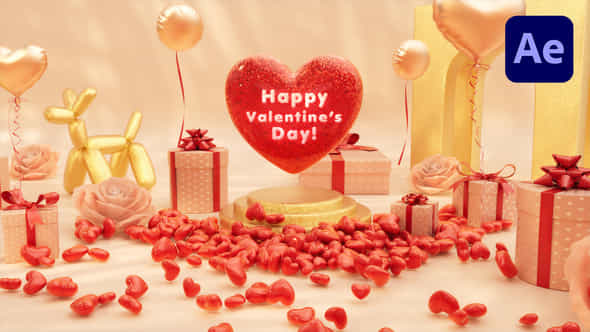 Valentine Day 3D Logo Intro - VideoHive 50410169