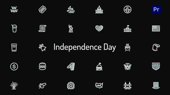Independence Day Icons - VideoHive 41875583