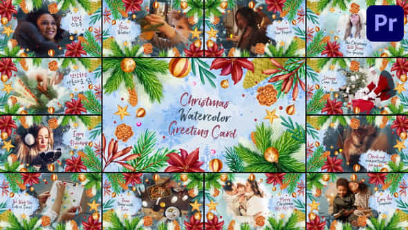 Christmas Watercolor Greeting Card For Premiere Pro - VideoHive 48936166