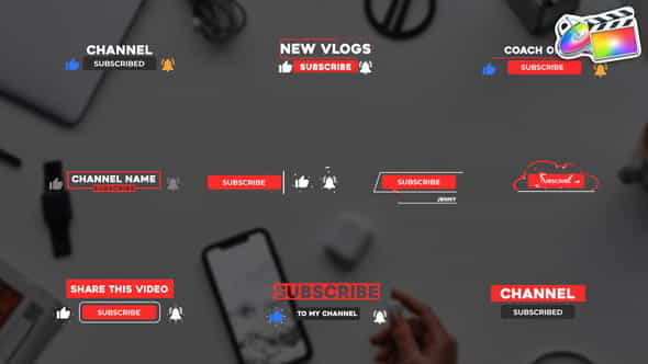 Youtube Subscribe Buttons | FCPX - VideoHive 34031394