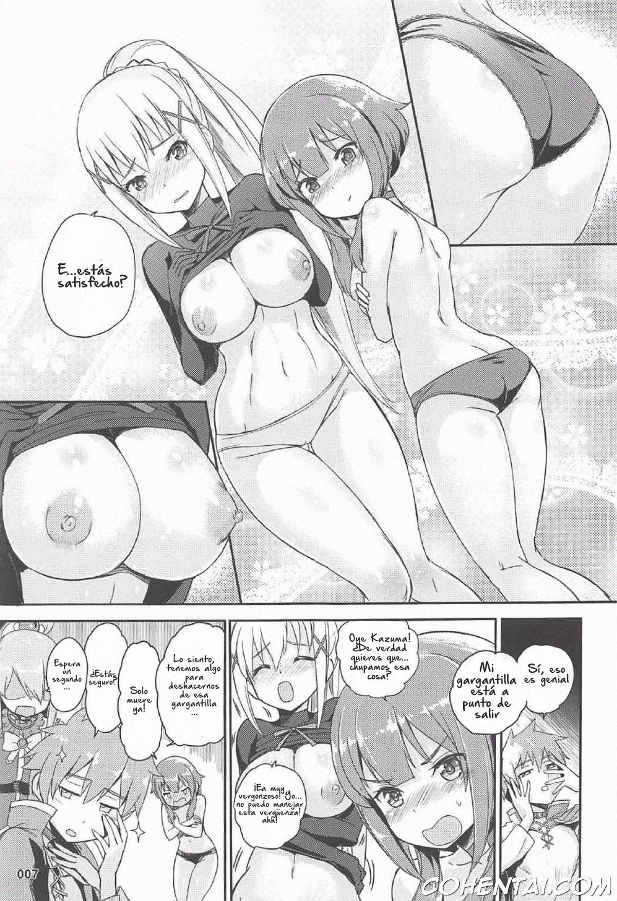 Kono Azen na Kazuma ni Shojo o! (Kono Subarashii Sekai ni Syukufuku o!) xxx comics manga porno doujin hentai español sexo 