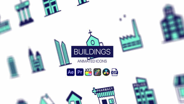Buildings Animated Icons - VideoHive 44950548