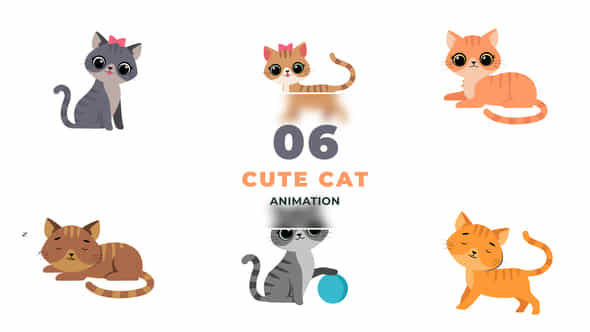 Cute Cats 2D - VideoHive 47390217