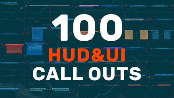 100 HUD UI Call Outs - VideoHive 36768084