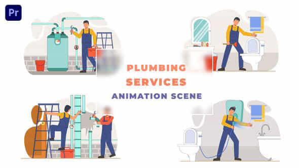 Plumbing services Animation - VideoHive 43418937