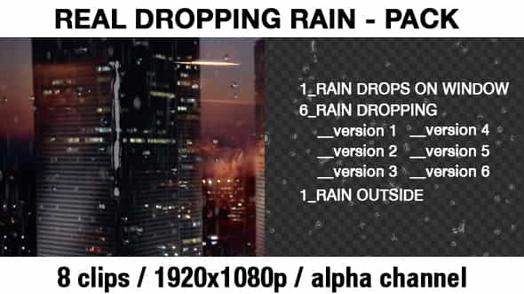 Transparent Rain Drops - Rain - VideoHive 20288894