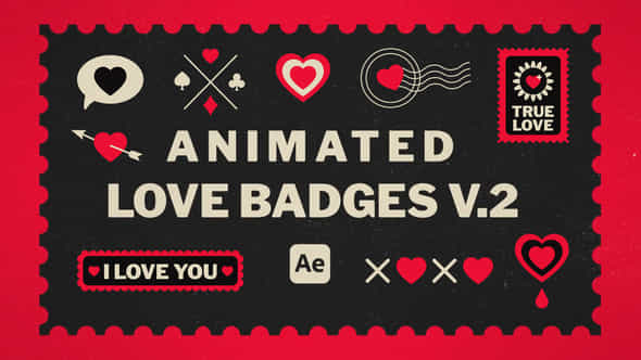 Animated Love Badges V2 - VideoHive 59250962