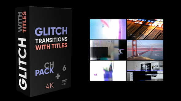 Glitch Transitions With Titles 4K - VideoHive 35721308