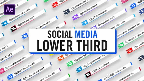 Social Media Lower Third Parallelogram - VideoHive 28401112