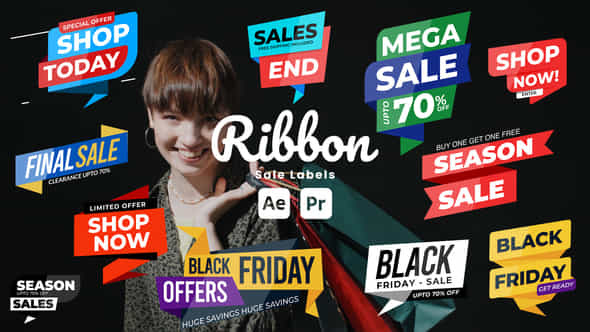 Ribbon Sale Labels - VideoHive 51100915