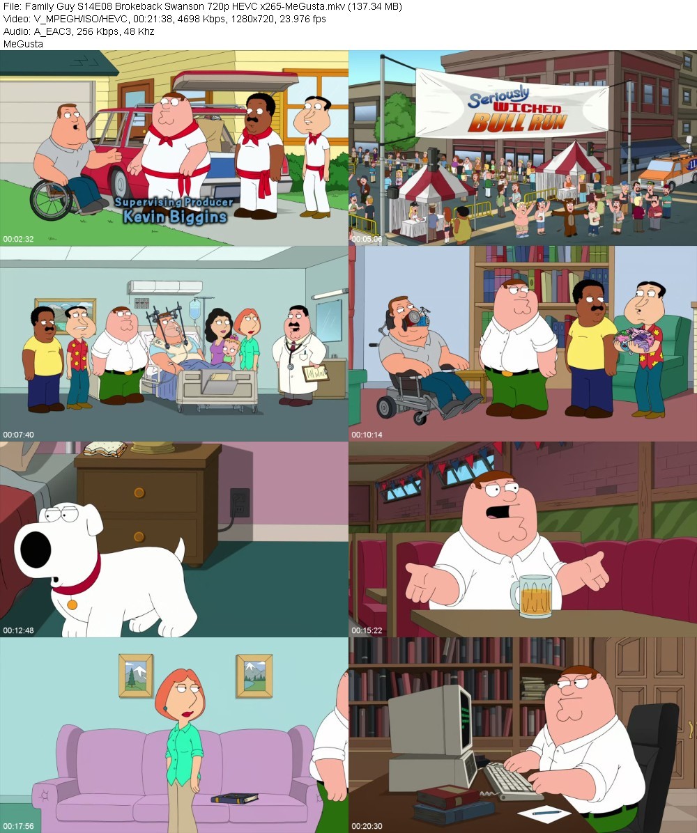 Family Guy S14E08 Brokeback Swanson 720p HEVC x265-MeGusta