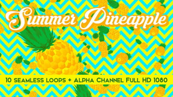 Summer Pineapple Vj Loops Pack - VideoHive 21838616