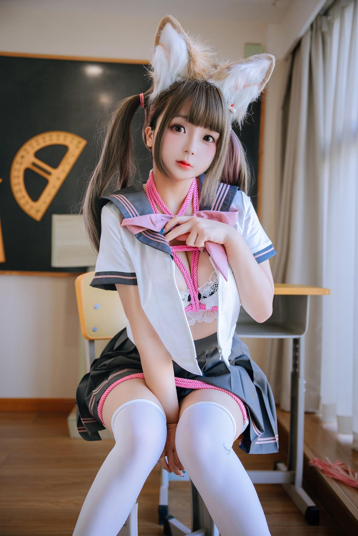 Cosplay Rinaijiao日奈娇 课桌捆绑 Set.01(16)