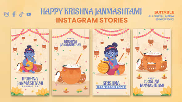 Happy Krishna Janmashtami Instagram Story - VideoHive 53786314