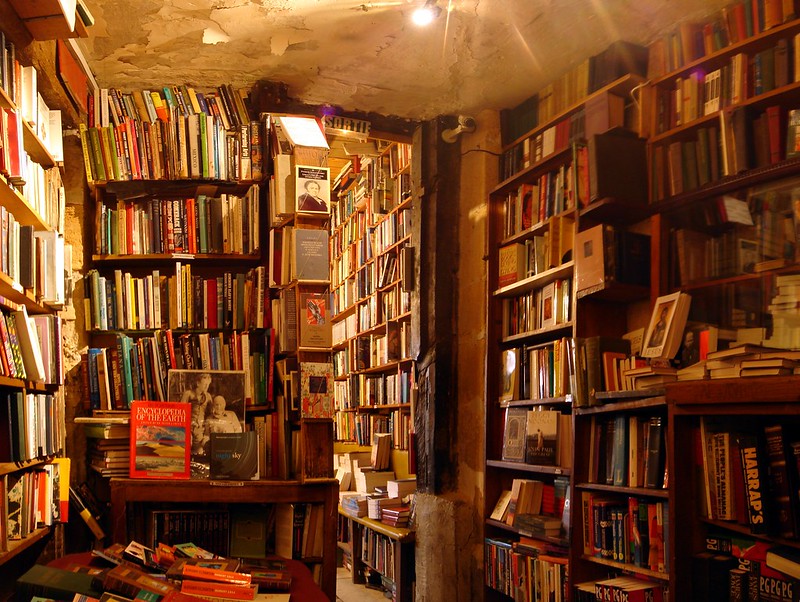 Old bookstore packed with books from floor to ceiling