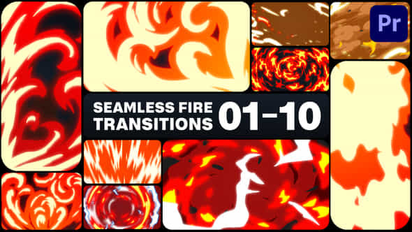 Seamless Fire Transitions - VideoHive 45882406